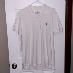 Men’s American Eagle white cotton polo size large